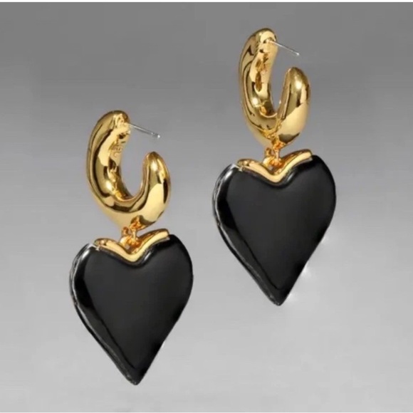 Alexis Bittar Dropping Heart Earrings - Onyx - Picture 2 of 3
